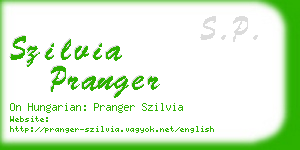 szilvia pranger business card